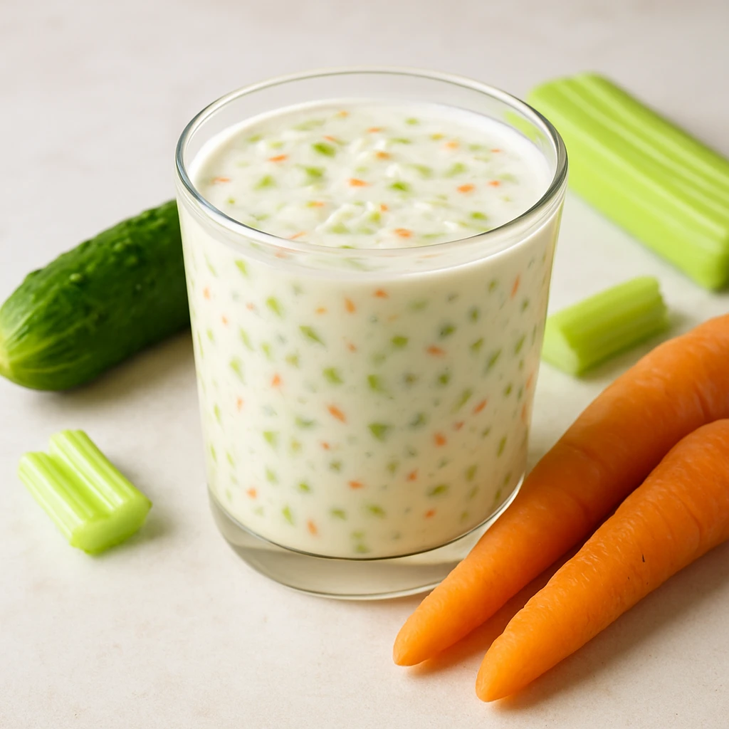 Kefir uborkával, sárgarépával és zellerszárral