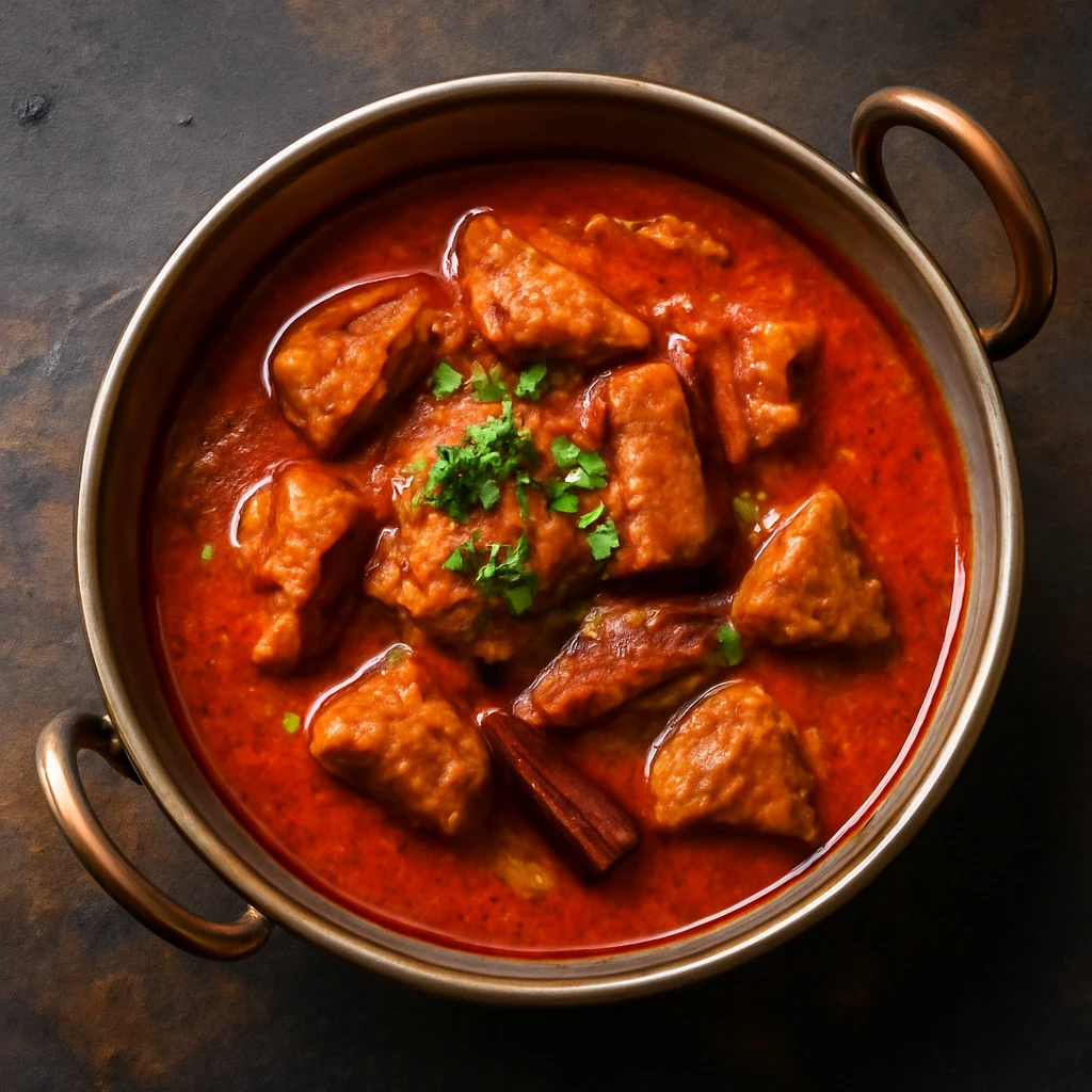 Ínycsiklandó és fűszeres rogan josh étel