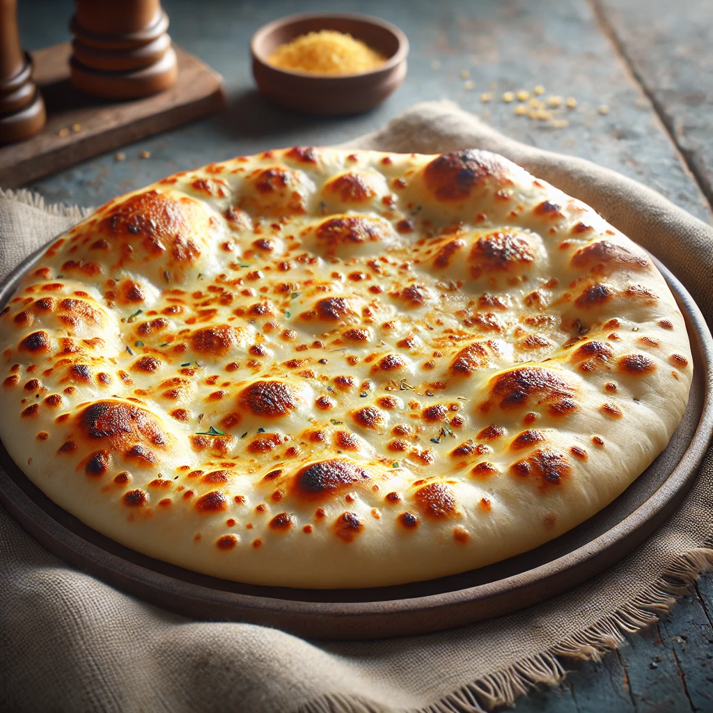 Indiai naan, frissen, sajttal töltve
