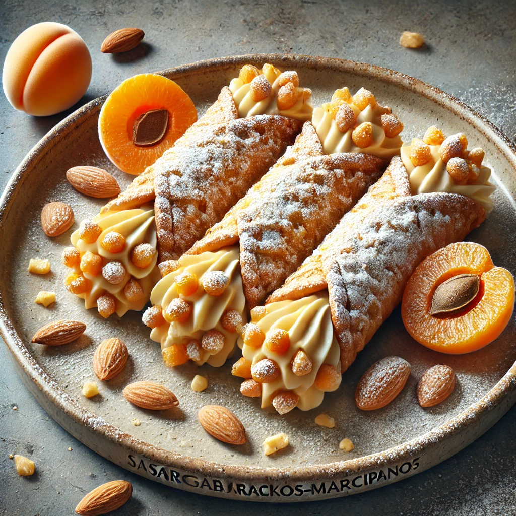 Ropogós cannoli sárgabarackos-marcipános töltelékkel