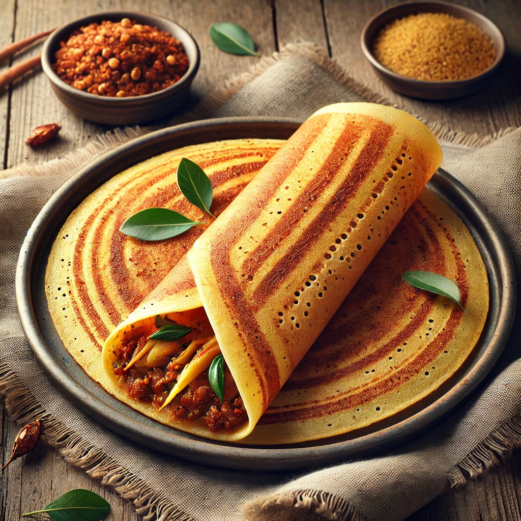 Friss Schezwan dosa, ínycsiklandó tálalásban
