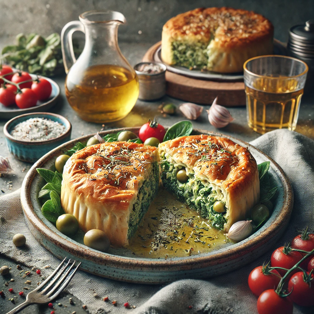 Görög spenótos túrós pite, tökéletes aranybarna tésztával