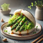 Spárgás bao bun tálalva