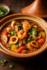 Ínycsiklandó marokkói tagine tenger gyümölcseivel