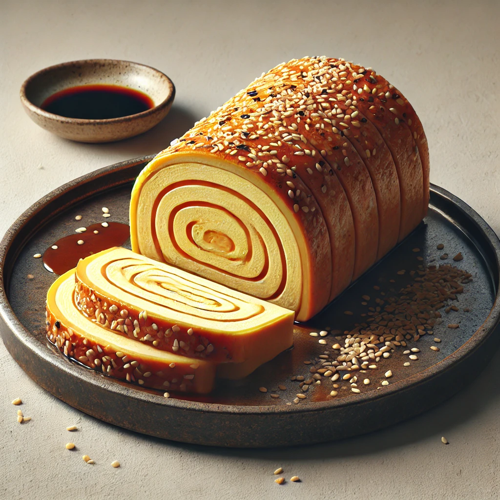 Grillezett japán omlett, szezámmaggal