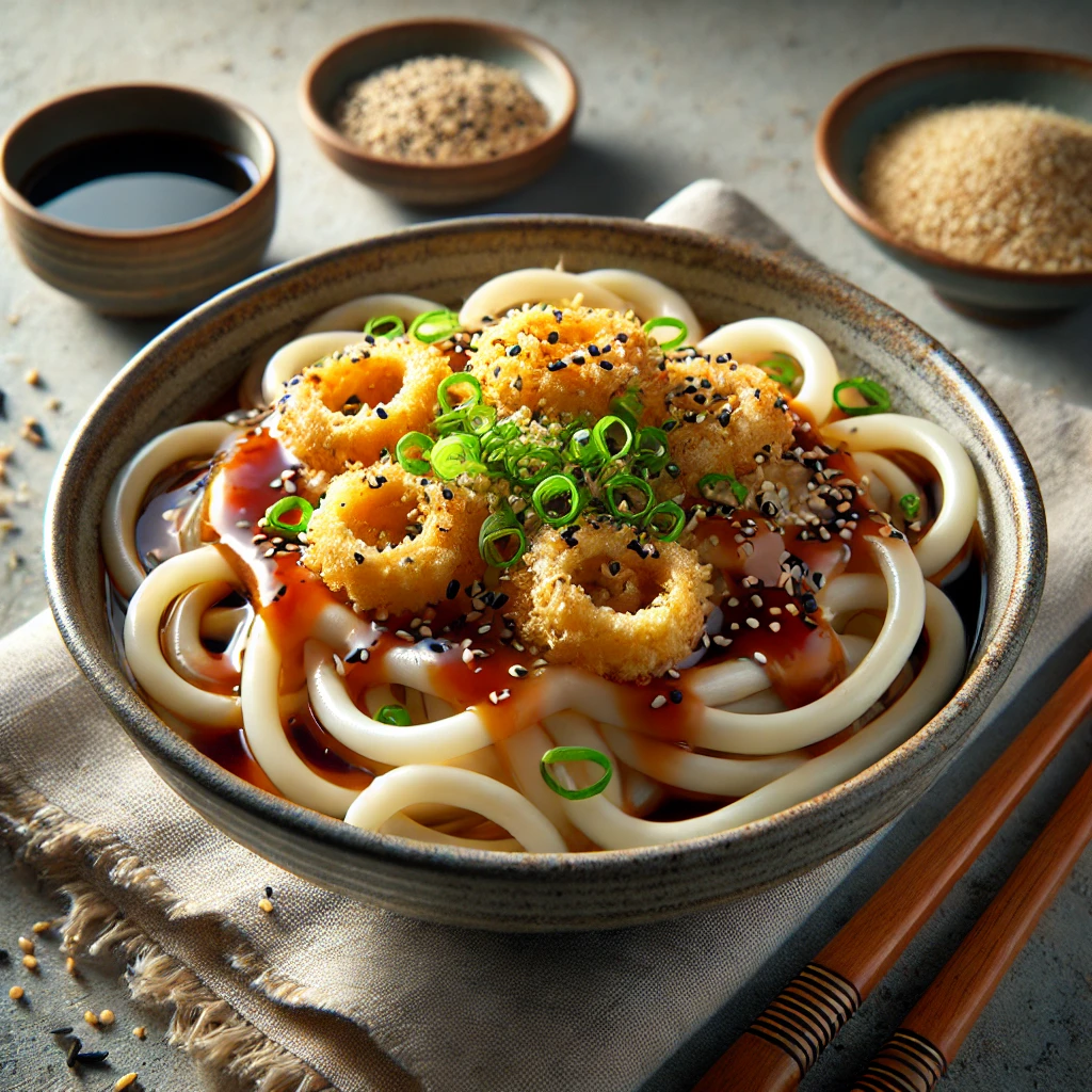 Hideg udon tészta tempura morzsával