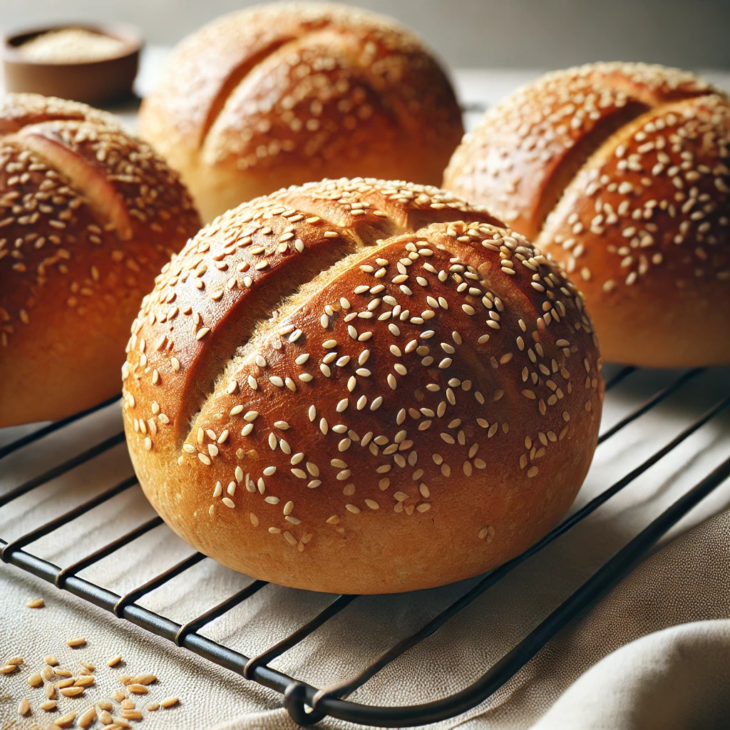 Egészséges, rostban gazdag házi buci szezámmaggal