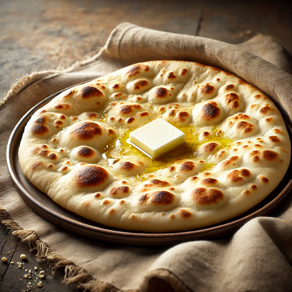 Indiai naan, frissen, vegán vajjal megkenve