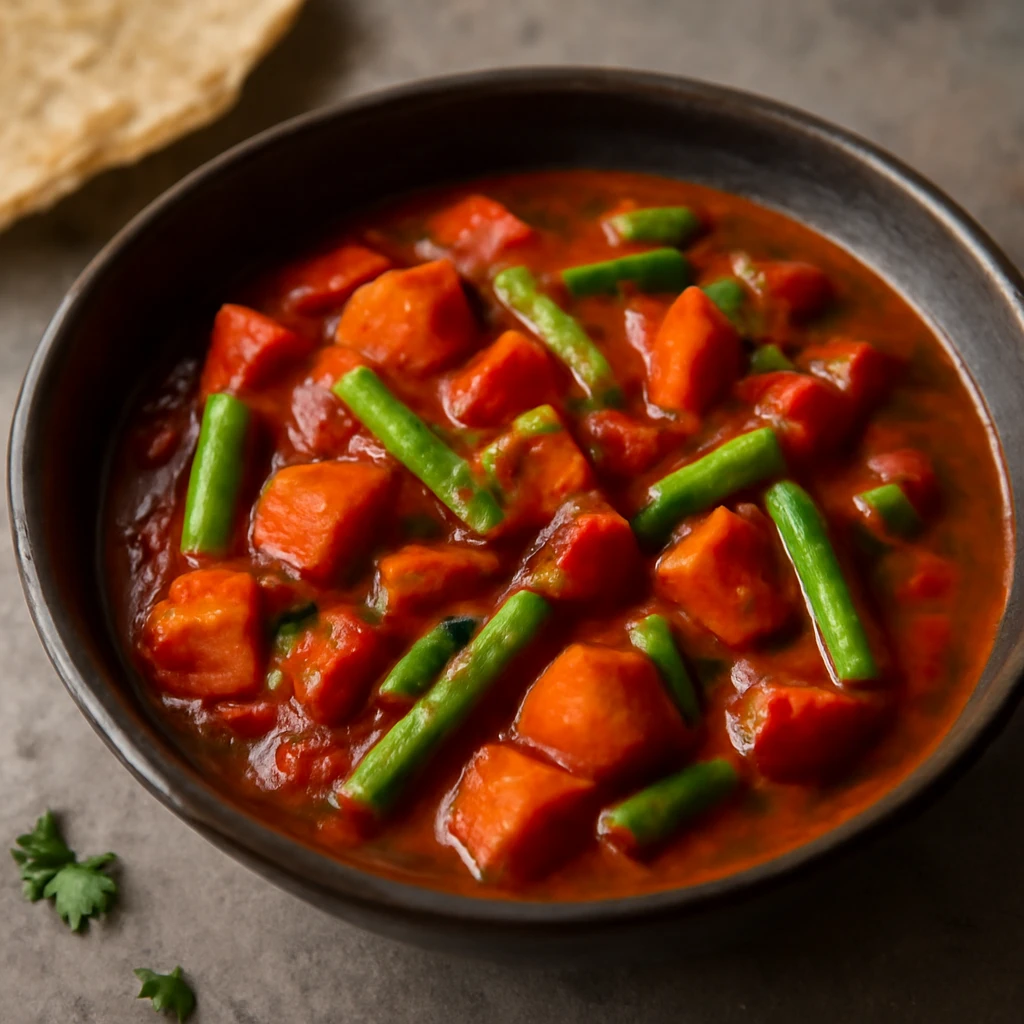Fűszeres zöldség curry indiai stílusban