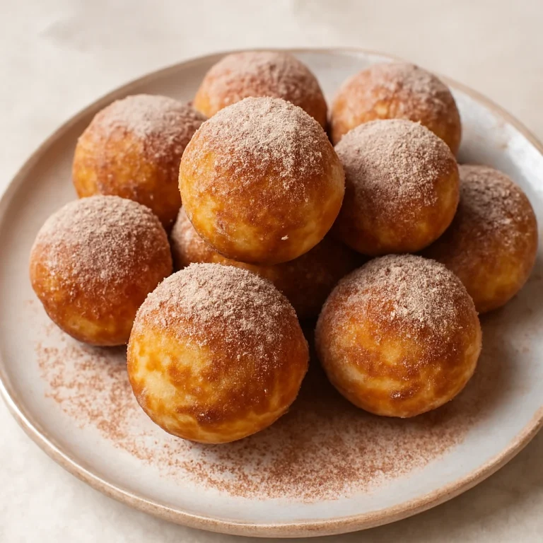 Æbleskiver fahéjas cukorral megszórva, frissen tálalva