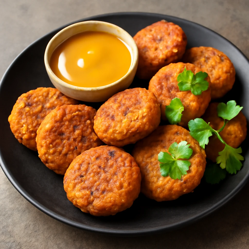 Sós Acarajé falatok mézes-mustáros szósszal