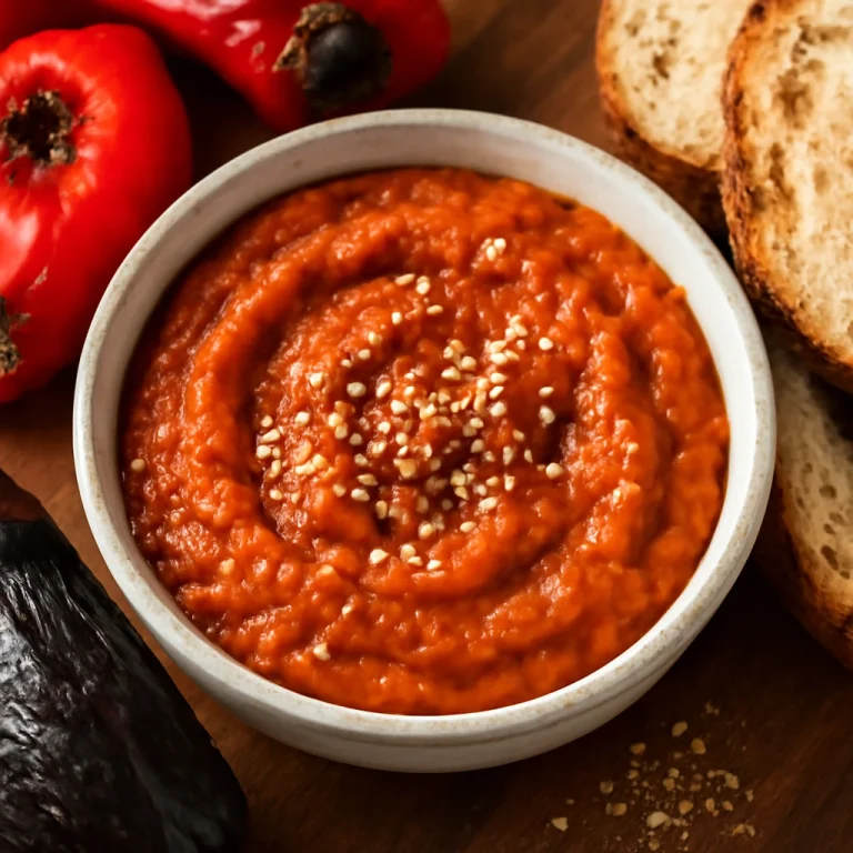 Ajvar szezámmaggal, fűszeres és krémes állagú paprikás mártás