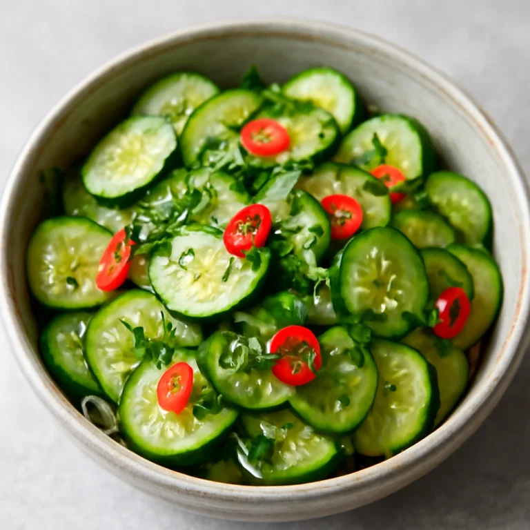 Amazuzuke japán uborkasaláta, szezámmaggal és chili paprikával