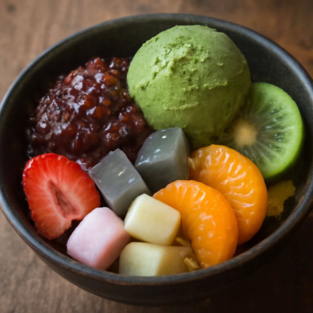 FrissÃ­tÅ japÃ¡n desszert, anko-val Ã©s matcha fagylalttal