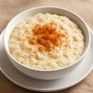 Krémes arroz doce kókusztejjel és fahéjjal