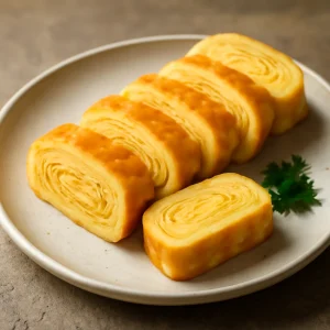 Japán lágy tojásos étel szeletekben