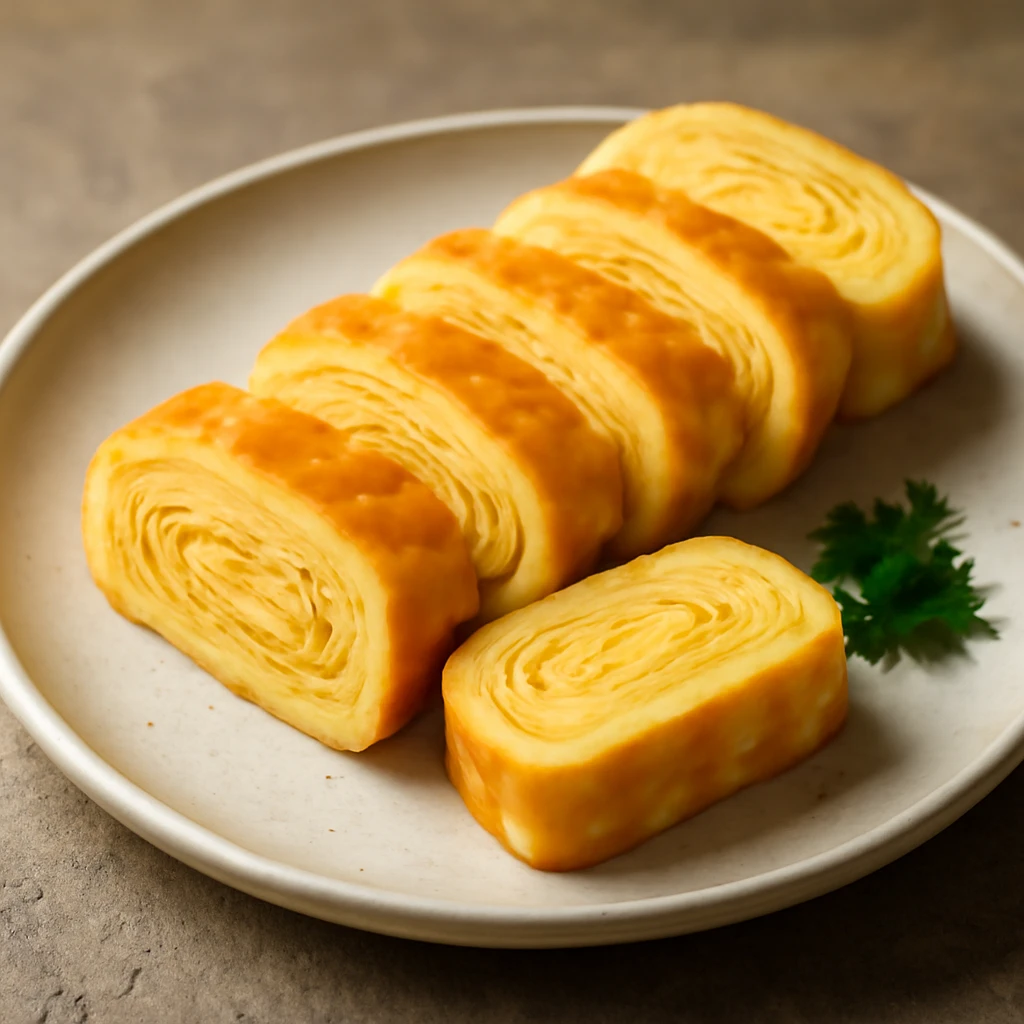 Japán lágy tojásos étel szeletekben