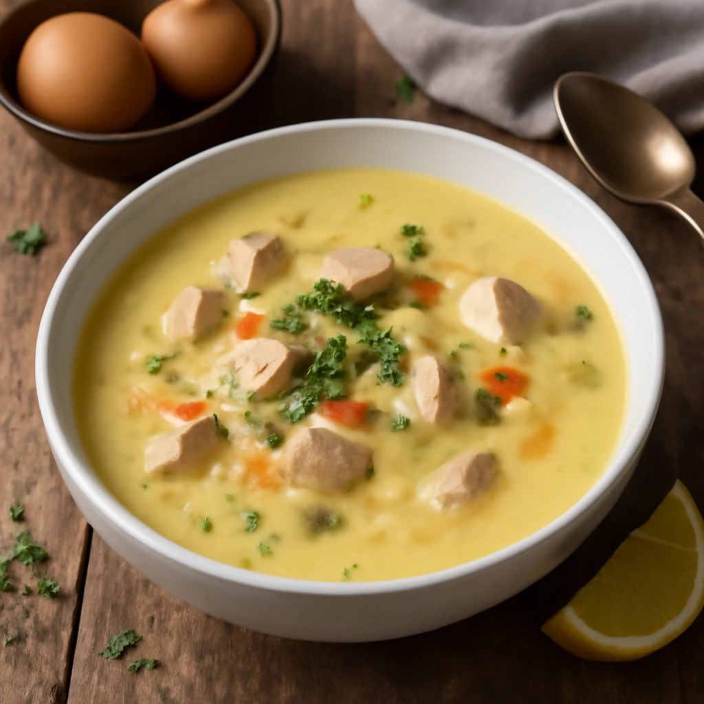 GÃ¶rÃ¶g avgolemono tojÃ¡sos citromleves, tÃ¡plÃ¡lÃ³ Ã©s frissÃ­tÅ