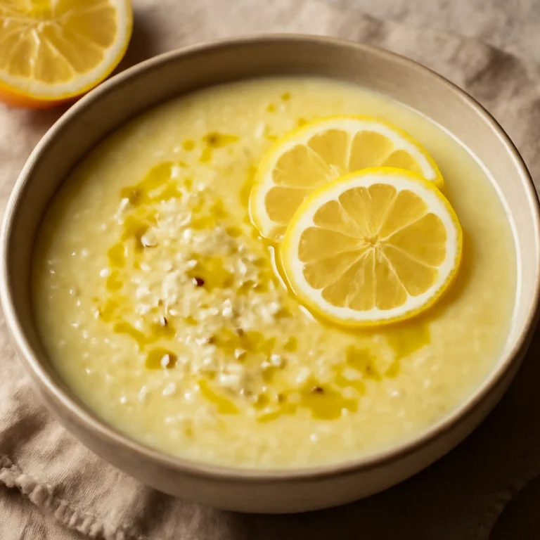 Avgolemono olívaolajjal, tálalva
