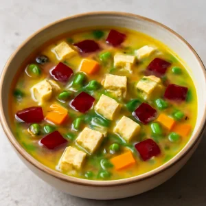 Friss és tápanyagban gazdag vegán Avgolemono leves