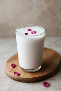 Frissítő ayran rózsavízzel, joghurttal és rózsavizes aromával