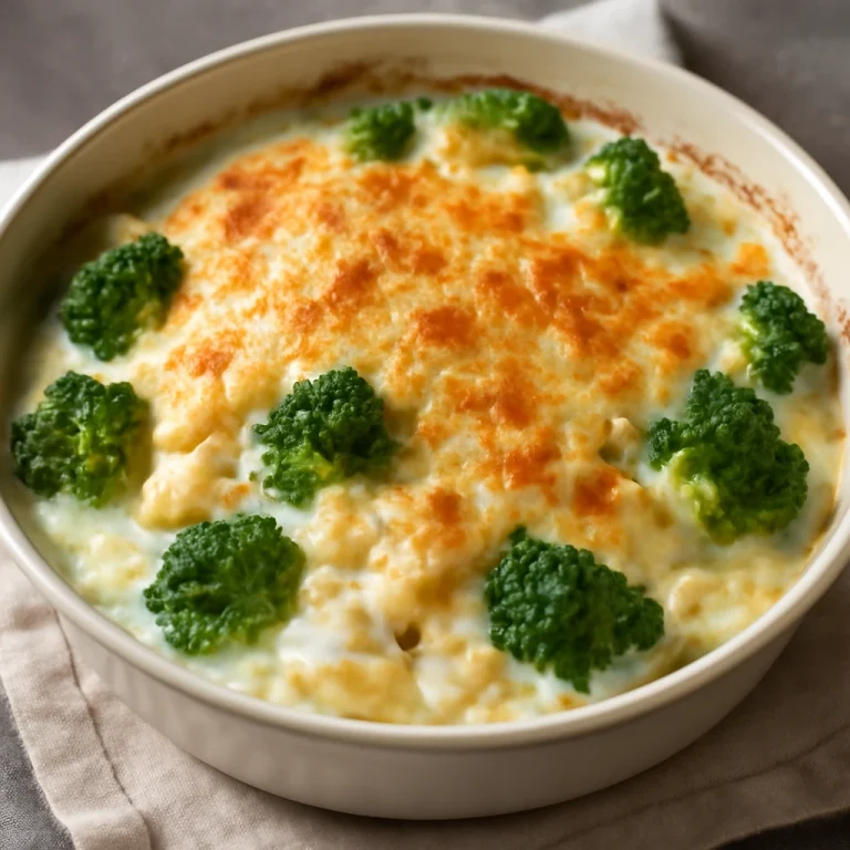 Bacalhau com natas brokkolival tálalva, aranybarnára sült halas étel brokkolival