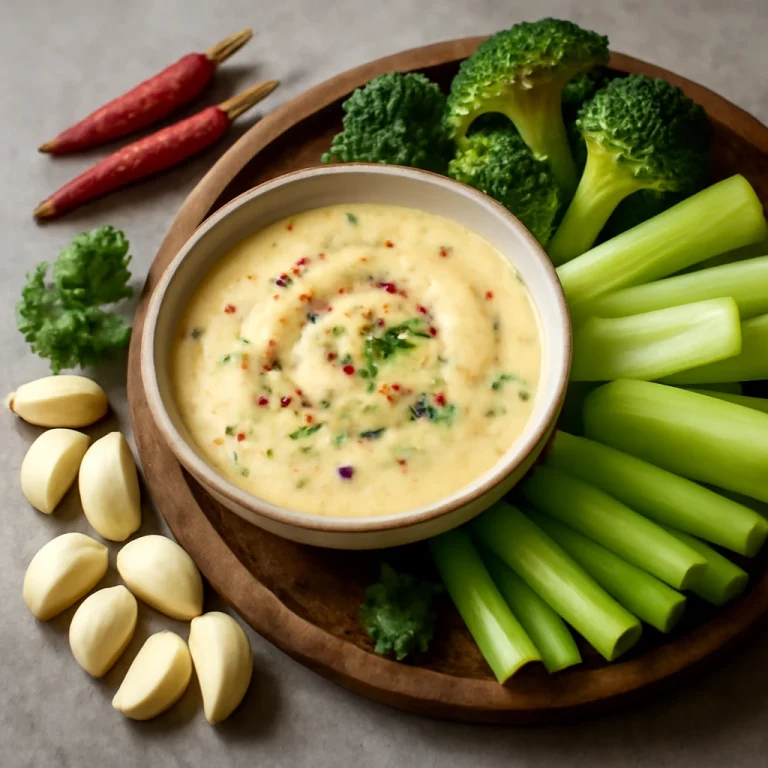 Bagna Cauda vajjal és tejszínnel, friss zöldségekkel tálalva