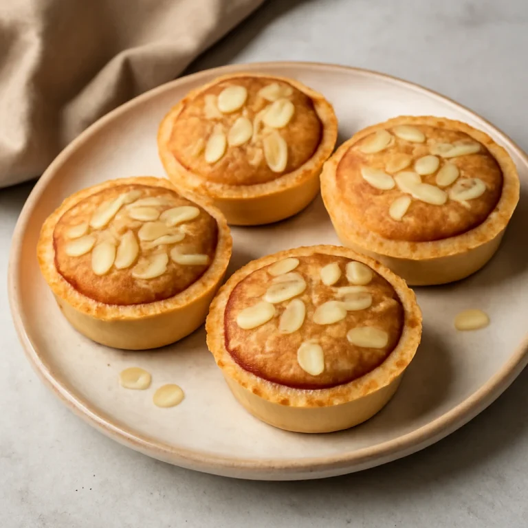 Mini Bakewell tartok mandulával és málnalekvárral