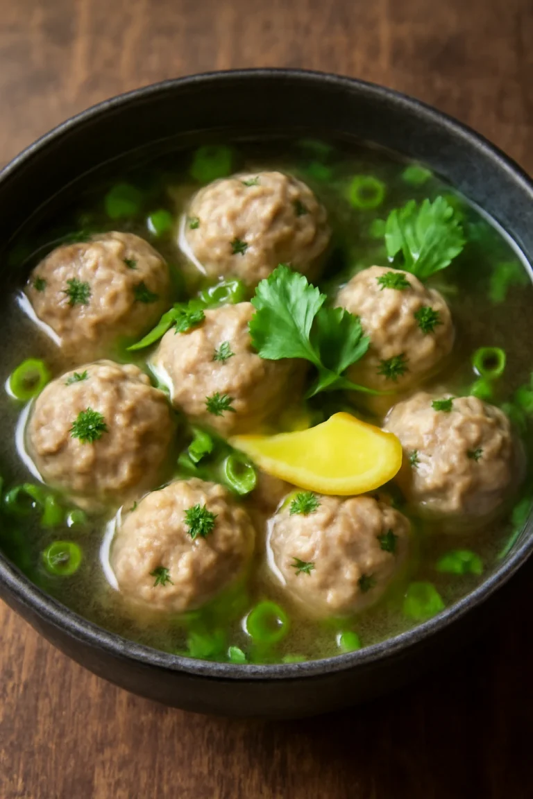 Bakso gyömbérrel, indonéz húsgombóc leves friss korianderrel