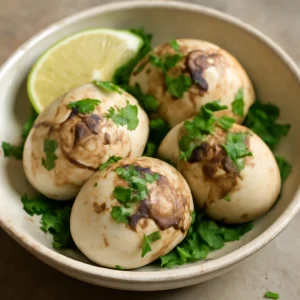 Friss balut tojás korianderrel és lime levével