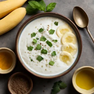 Banános raita, friss joghurtos szósz, tökéletes kiegészítő indiai ételekhez