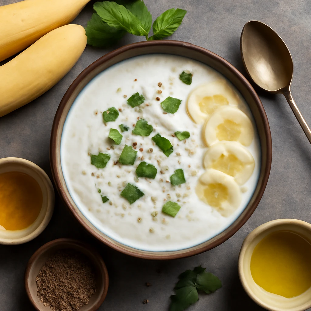 BanÃ¡nos raita, friss joghurtos szÃ³sz, tÃ¶kÃ©letes kiegÃ©szÃ­tÅ indiai Ã©telekhez