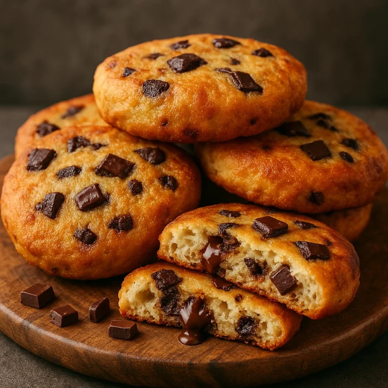 Bannock csokoládé darabokkal, aranybarna, ropogós tészta, olvadt csokidarabokkal