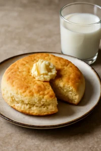 Puha bannock, tejszínnel és vajjal tálalva