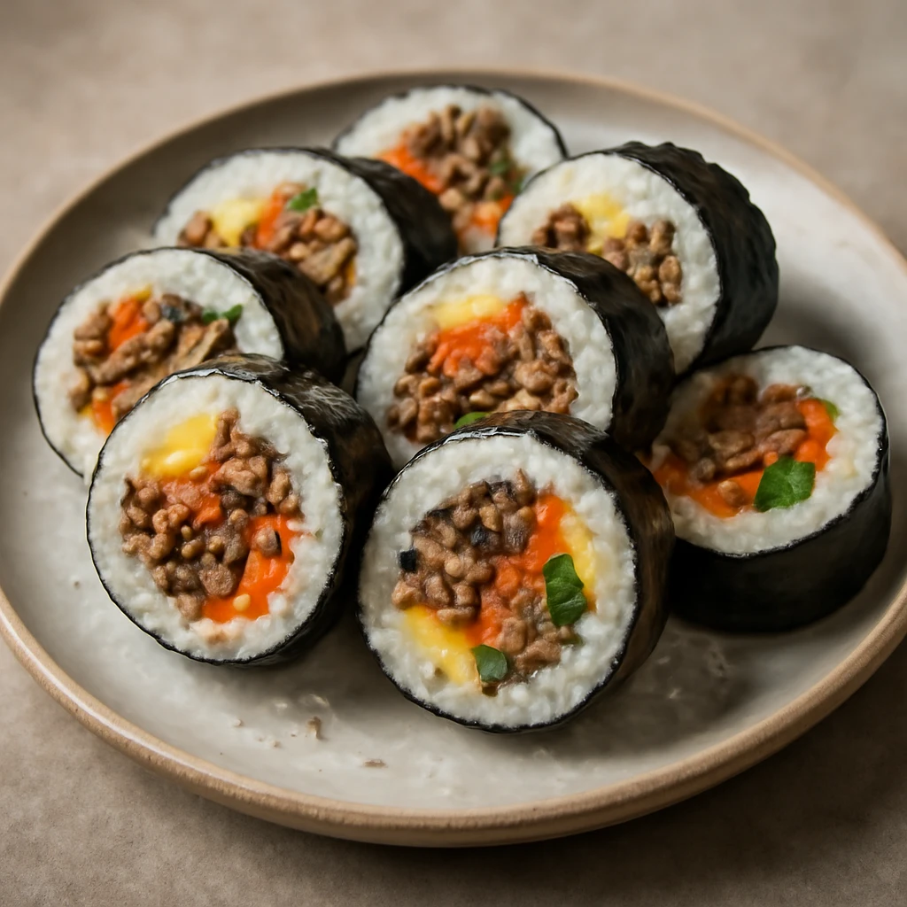 Friss Ã©s finom marhahÃºsos gimbap tekercsek