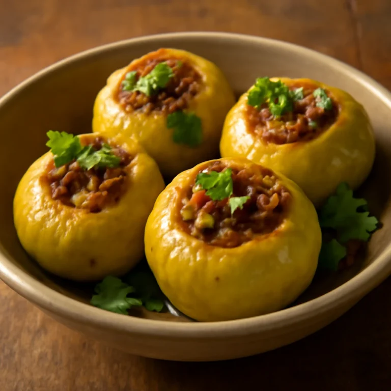 Bharwa tinda, indiai töltött alma tök, friss korianderrel