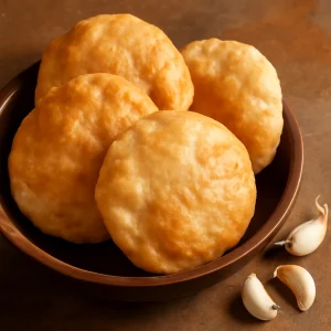 Indiai Bhature fokhagymával, frissen és ropogósra sütve