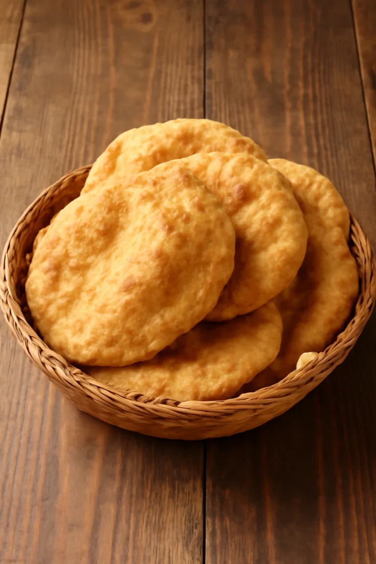 Bhature teljes kiőrlésű liszttel, ropogós, aranybarna tésztával