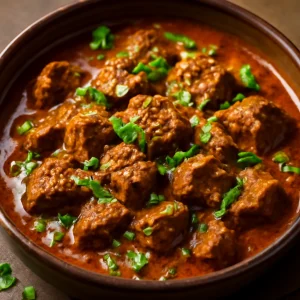 Fűszeres marhahúsos curry köménnyel és korianderrel