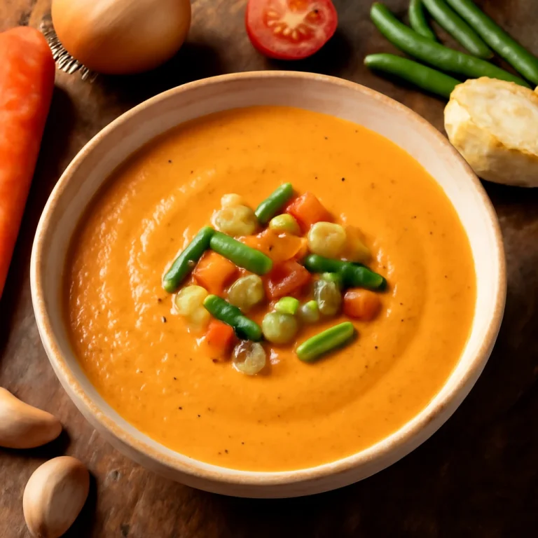 Bisque zöldségekkel, gazdag tejszínes leves
