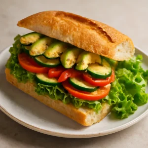 Friss és egészséges spanyol bocadillo zöldségekkel