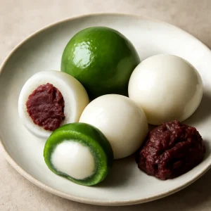 Japán zöld tea dango vörös babpasztával