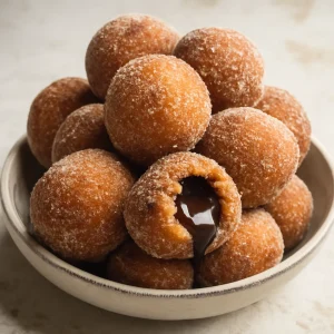 Csokoládés bolinho de chuva, frissen sült, fahéjas cukorral hempergetve
