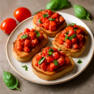 Friss, ínycsiklandó bruschetta paradicsommal és bazsalikommal