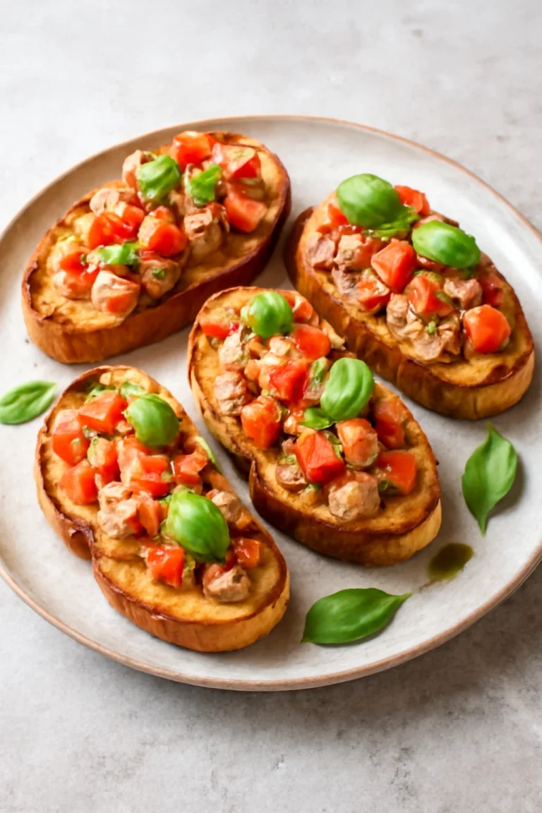 Bruschetta tonhallal és paradicsommal