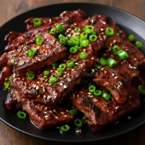 Koreai Grillezett Marhahús Szezámmaggal és Friss Zöldhagymával