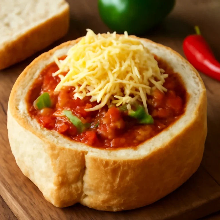 Bunny chow sajttal, fűszeres paradicsomos szafttal és reszelt sajttal