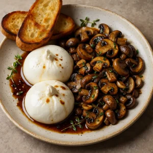 KrÃ©mes olasz burrata sajt gombÃ¡val Ã©s friss kenyÃ©rrel