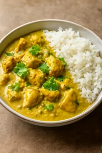 Kókusztejes zöld curry rizzsel