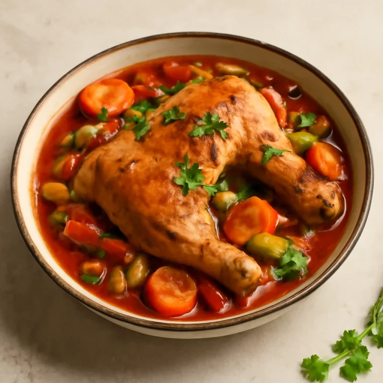 Cacciatore sárgarépával és zellerrel, frissen tálalva